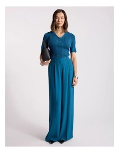 Aleese Knit Tee in Prussian Blue