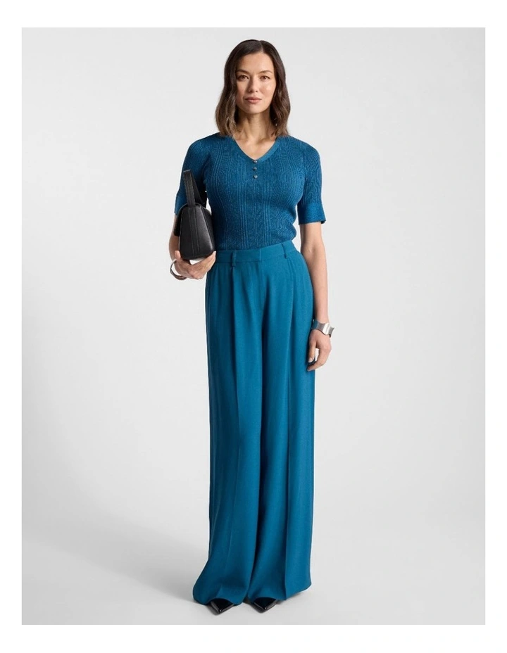 Aleese Knit Tee in Prussian Blue image 2