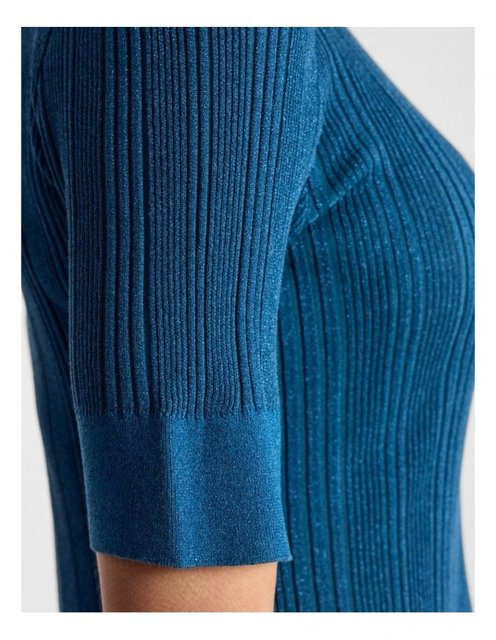 Aleese Knit Tee in Prussian Blue image 5