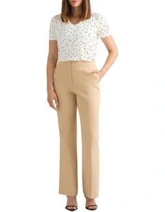 Adriana Polka Dot Tee in Ivory/Navy