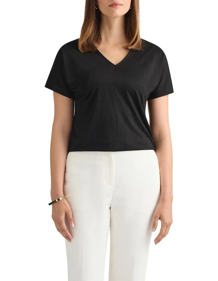 Duffy Sparkle Tee in Black image 2