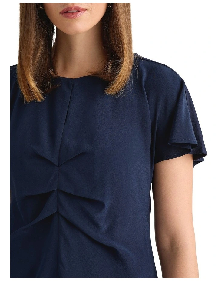 Niko Silk Mix Tee in Navy image 3