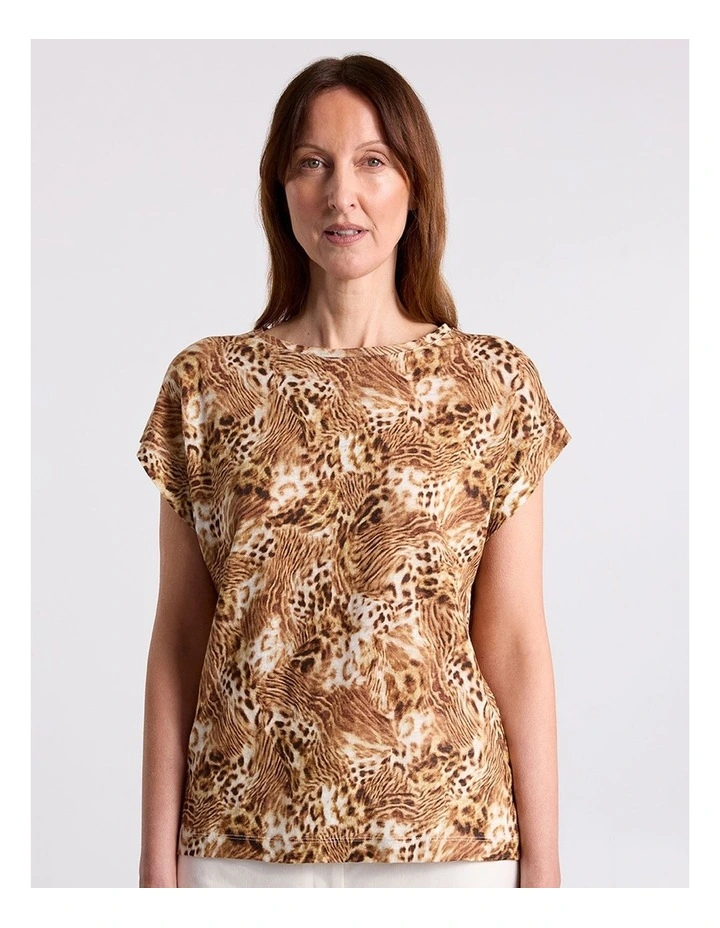 Emmine Linen Tee in Leopard image 3