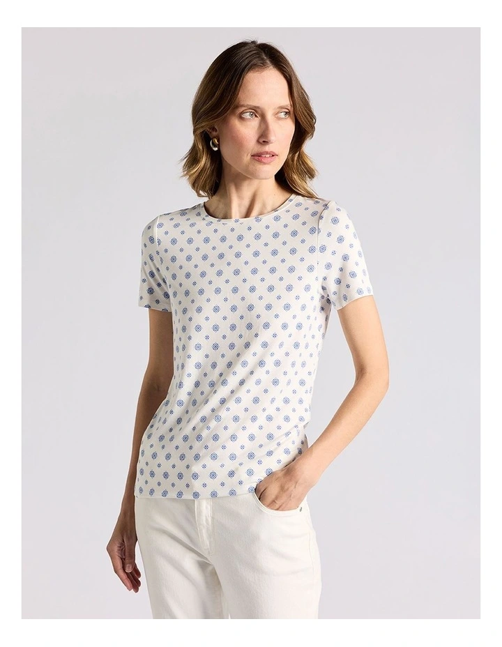 Moses Bamboo Tee in Cobalt Spot image 2