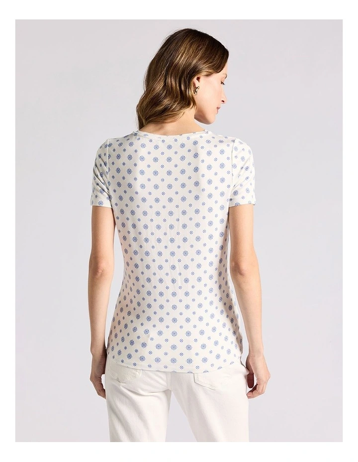 Moses Bamboo Tee in Cobalt Spot image 3