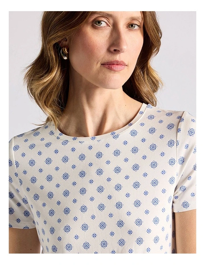 Moses Bamboo Tee in Cobalt Spot image 4