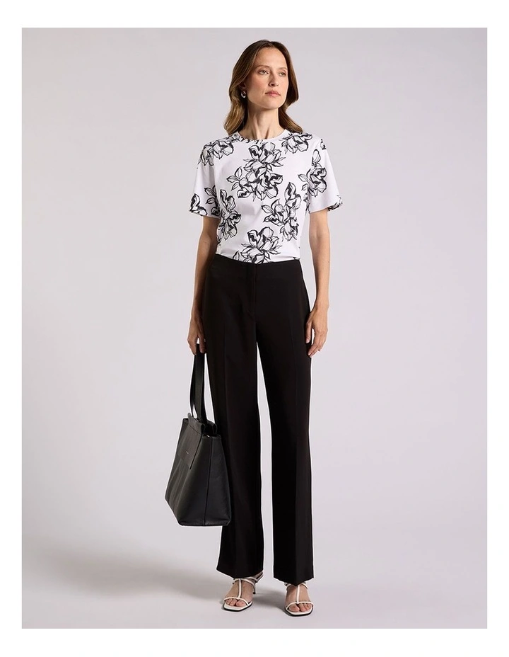 Lyla Mercerised Cotton Tee in Ivory Multi image 2