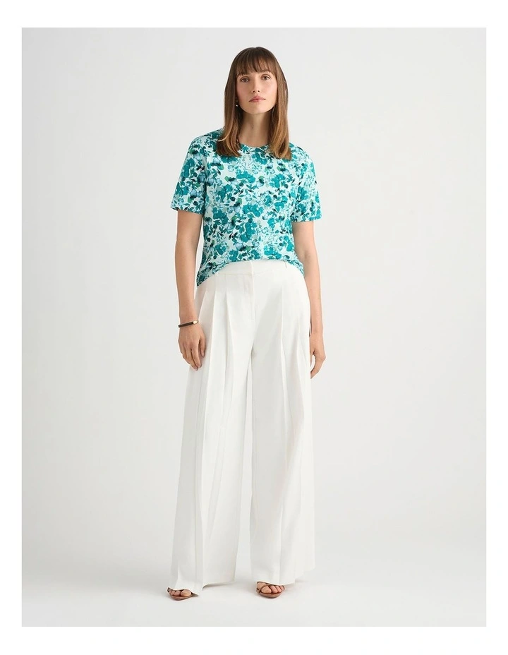 Aurinda Cotton Tee in Teal Multi image 1