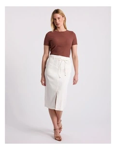 Penelope Cotton Rib Tee in Terracotta