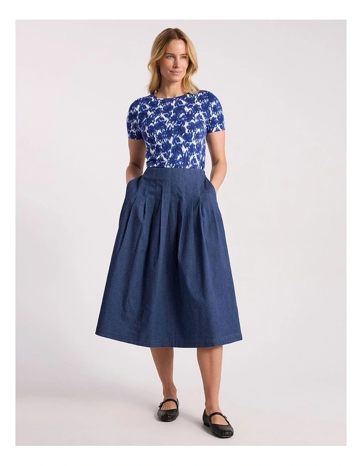 Evelyn Bamboo Tee in Blue Multi image 2
