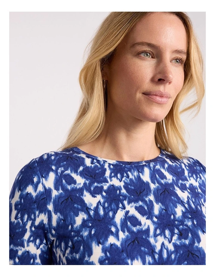 Evelyn Bamboo Tee in Blue Multi image 3