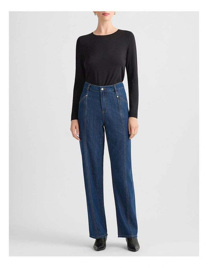 Betsy Long Sleeve Bamboo Tee in Black image 2