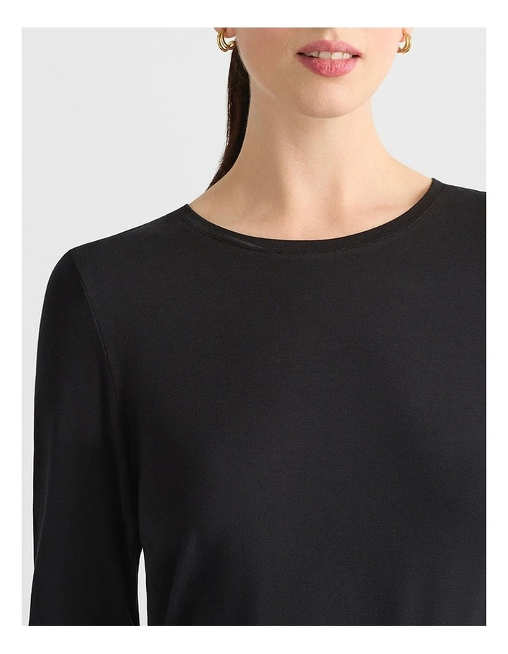Betsy Long Sleeve Bamboo Tee in Black image 4