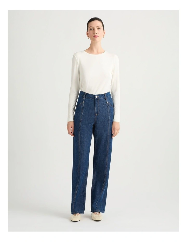 Betsy Long Sleeve Bamboo Tee in White image 1
