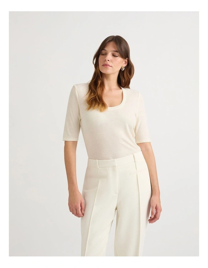 Lorelai Babywool Tee in White image 2