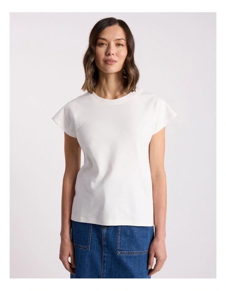 Idris Cotton Tee in Ivory image 2
