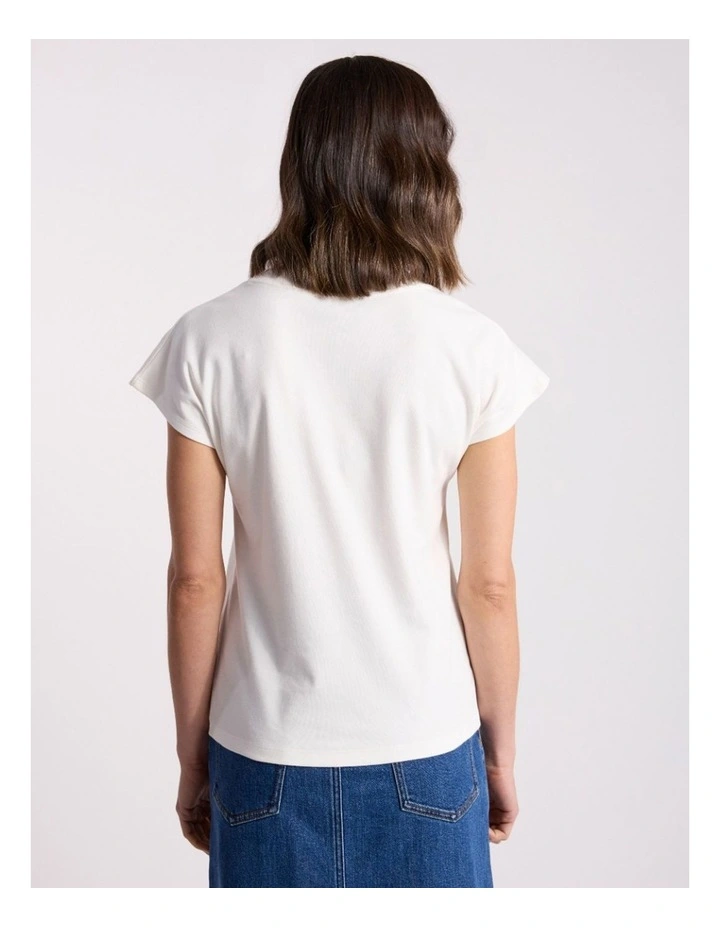 Idris Cotton Tee in Ivory image 4
