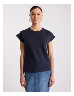 Idris Cotton Tee in Navy