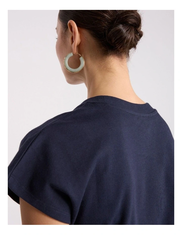 Idris Cotton Tee in Navy image 2