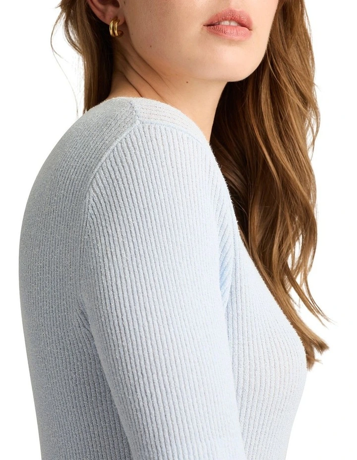 Tate Terry Knit Tee in Cloud image 2