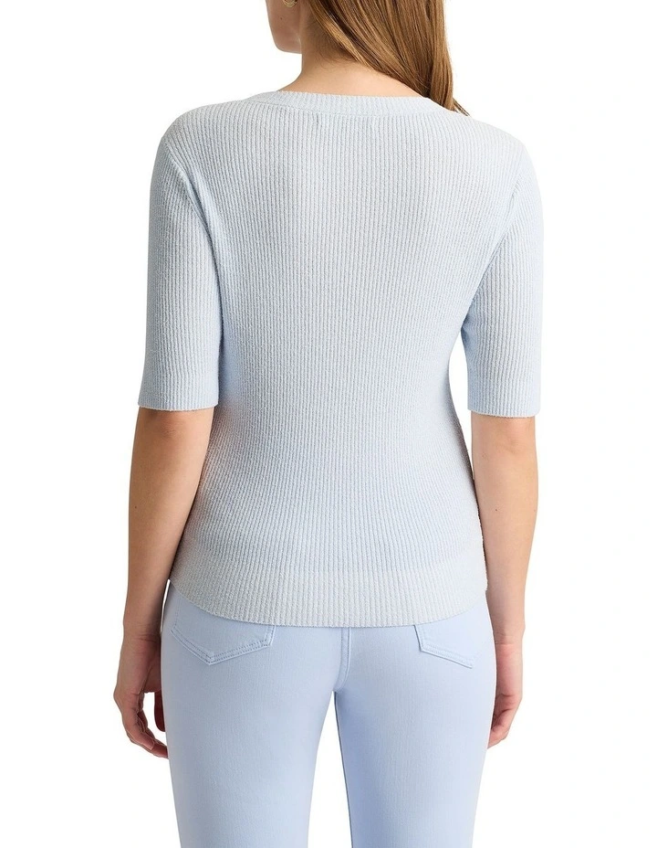 Tate Terry Knit Tee in Cloud image 4