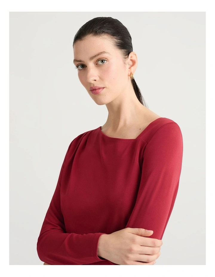 Lupita Jersey Top in Strawberry image 4