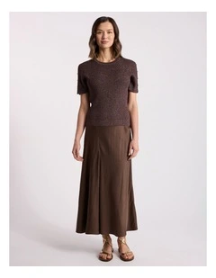 Caila Knit Tee in Chocolate