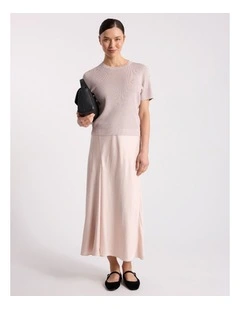 Caila Knit Tee in Persica Pink
