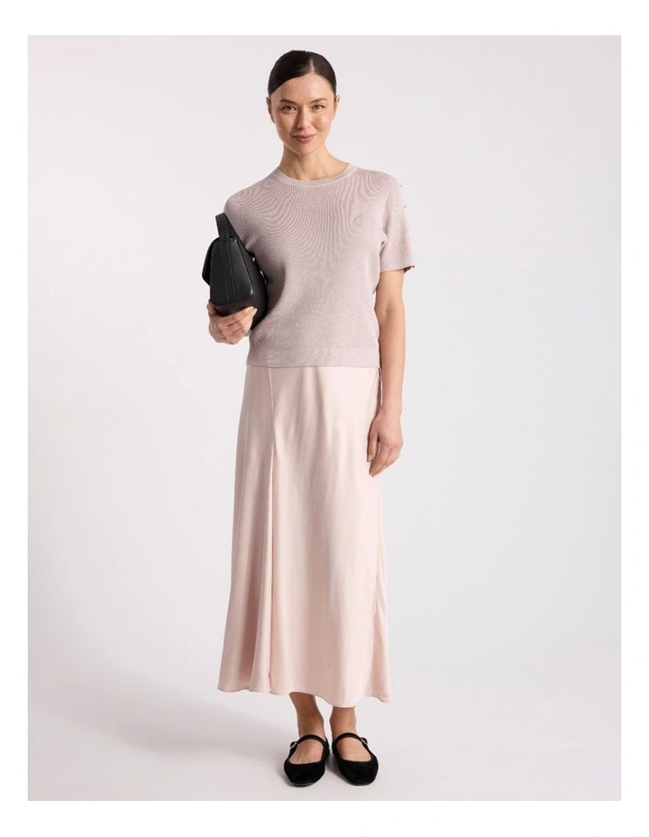 Caila Knit Tee in Persica Pink image 1
