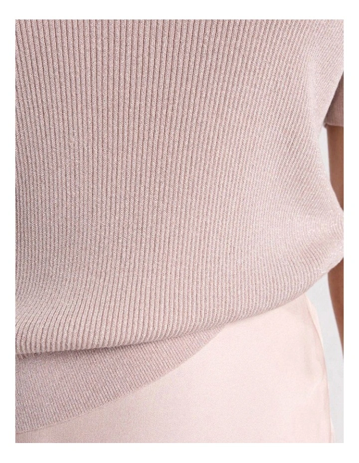 Caila Knit Tee in Persica Pink image 4
