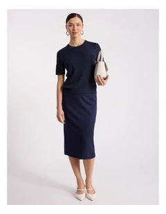 Cheyne Knit Tee in Navy
