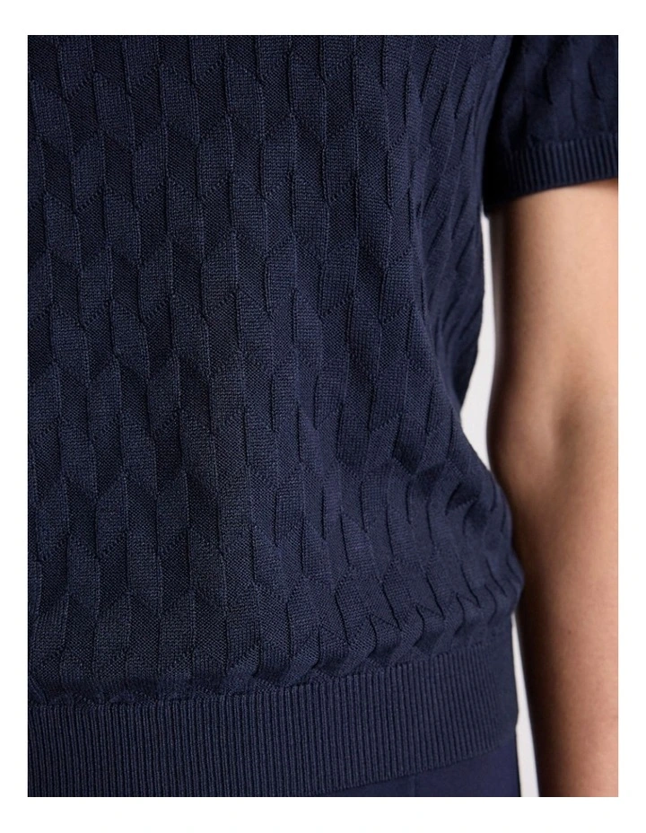 Cheyne Knit Tee in Navy image 3