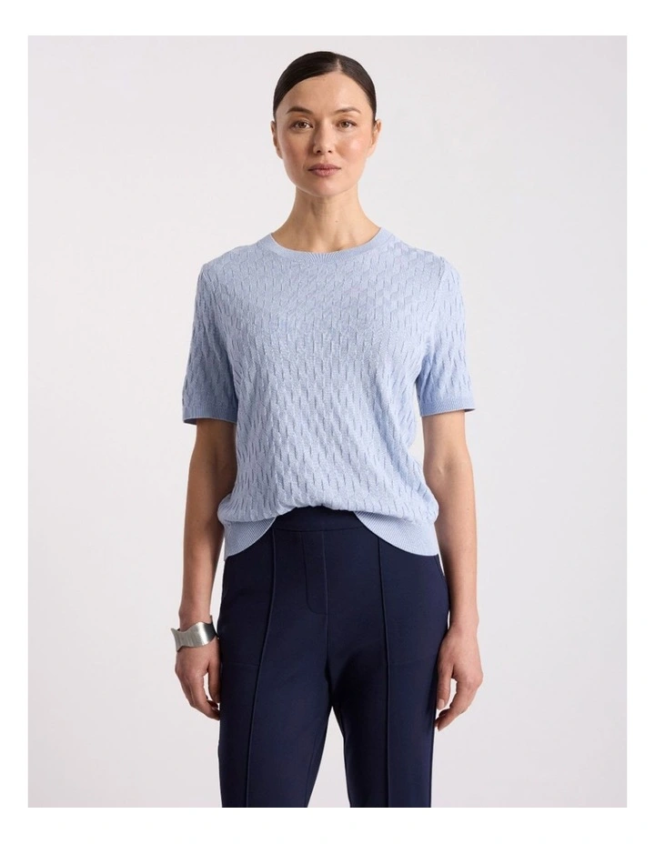 Cheyne Knit Tee in Thistle Blue image 2