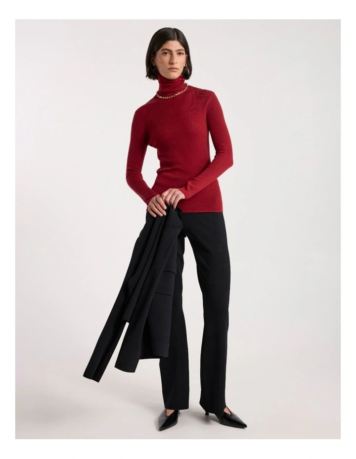 Orian Merino Knit Top in Scarlet image 1
