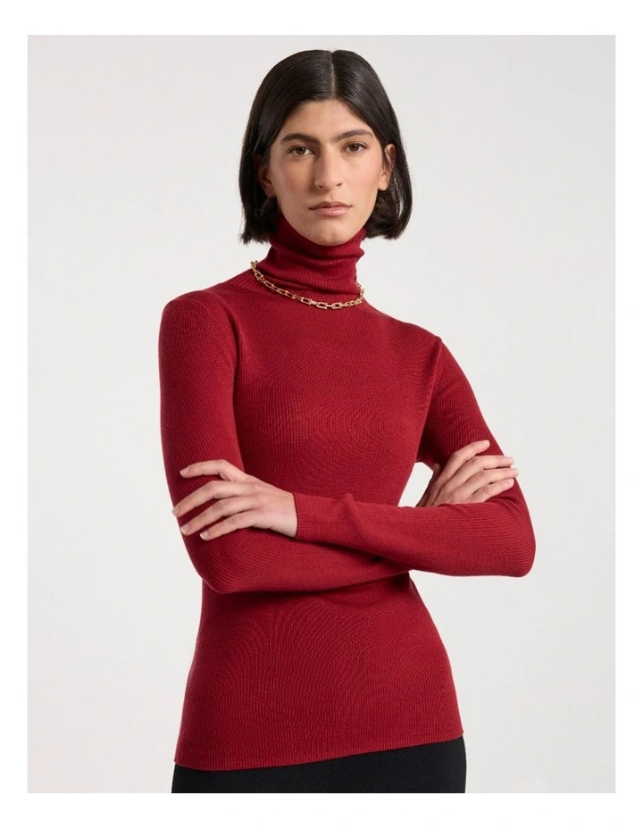 Orian Merino Knit Top in Scarlet image 2