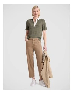 Hellie Crop Jean in Toffee
