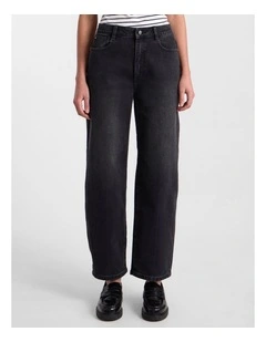Hannah Crop Jeans in Washed Black