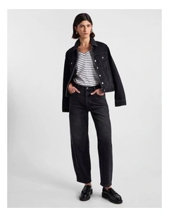 Hannah Crop Jeans in Washed Black