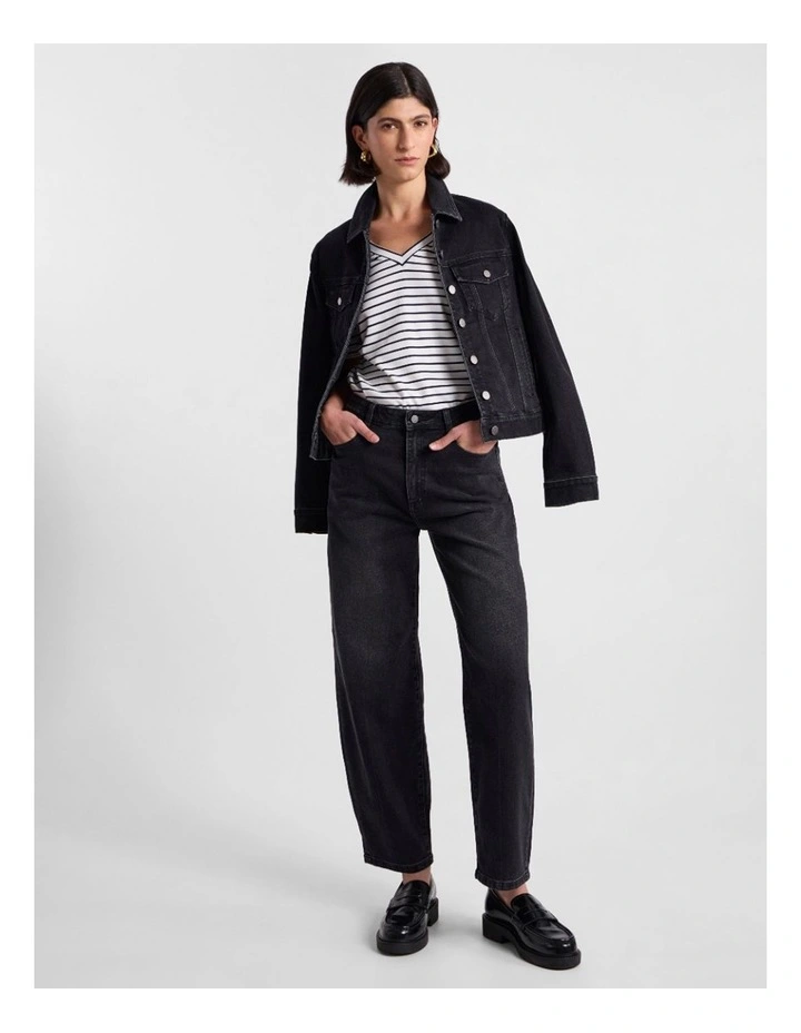Hannah Crop Jeans in Washed Black image 2