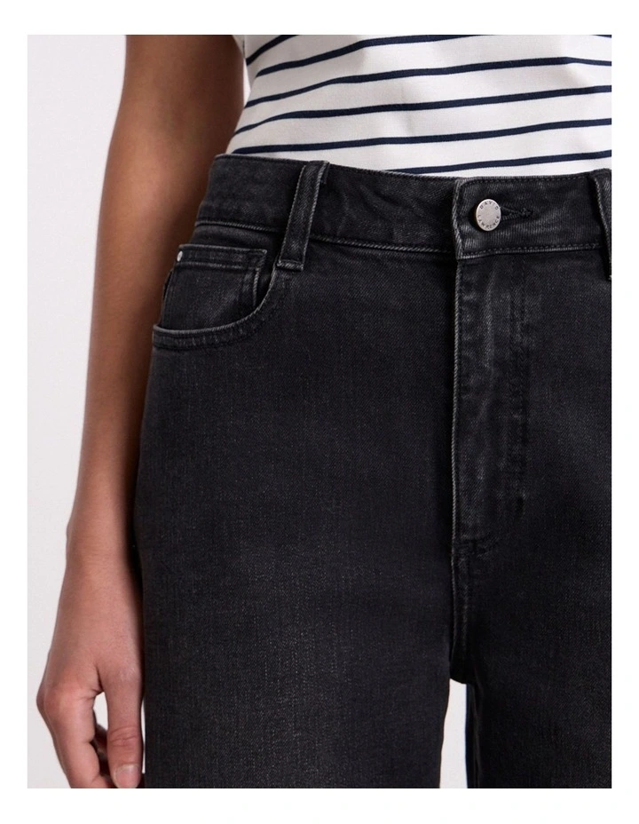 Hannah Crop Jeans in Washed Black image 3