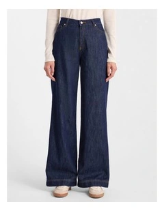Malta Relaxed Wide Leg Jean in Dark Indigo