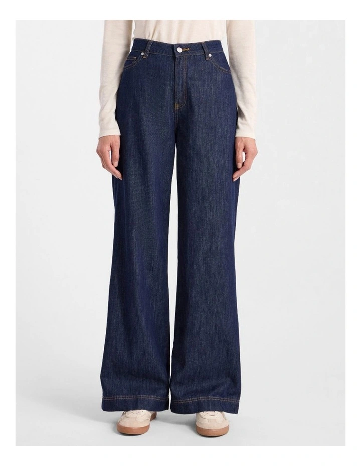 Malta Relaxed Wide Leg Jean in Dark Indigo image 1