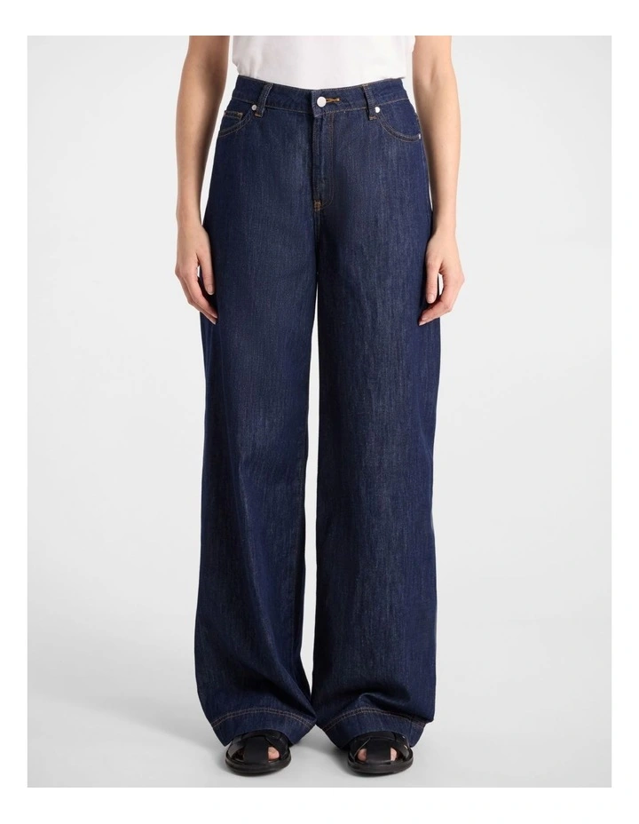 Malta Relaxed Wide Leg Jean in Dark Indigo image 1