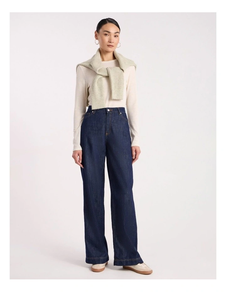 Malta Relaxed Wide Leg Jean in Dark Indigo image 1