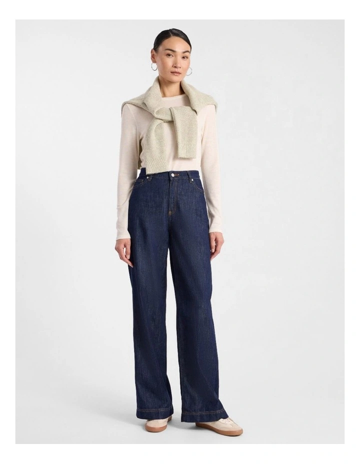 Malta Relaxed Wide Leg Jean in Dark Indigo image 2