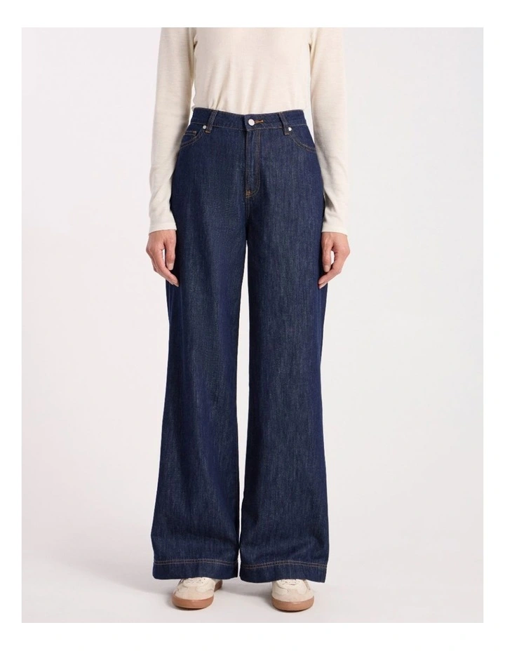 Malta Relaxed Wide Leg Jean in Dark Indigo image 2