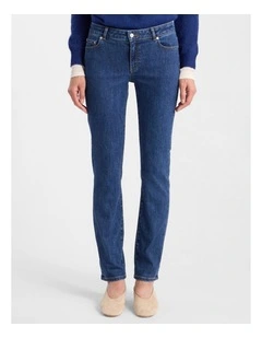Amanda Slim Leg Jean in Flat Blue