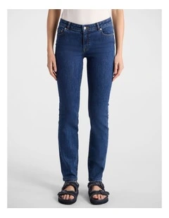 Amanda Slim Leg Jean in Flat Blue
