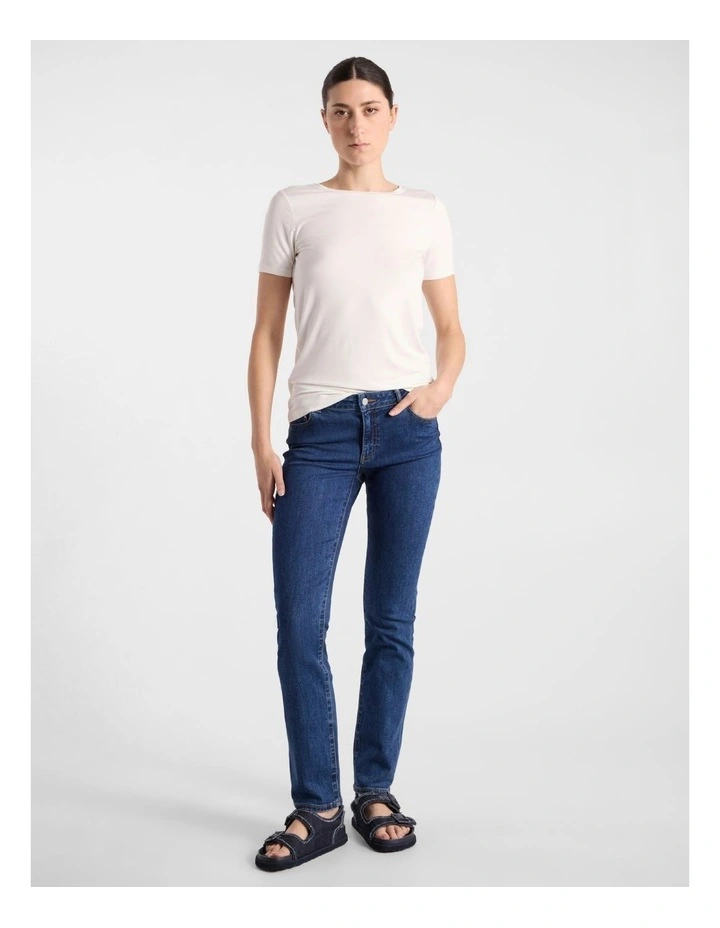 Amanda Slim Leg Jean in Flat Blue image 1