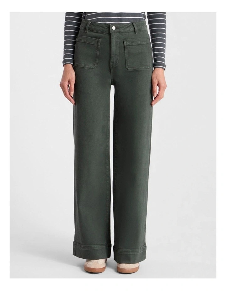 Lily Straight Leg Pant in Nori Green image 1